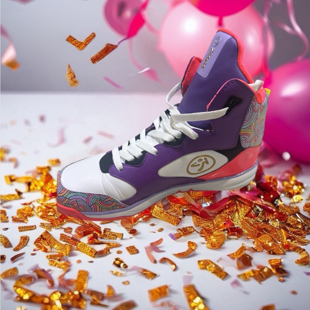 Zumba Fitness Energy Boom Sneakers in Lavender and Yellow - Picture 3 of 4